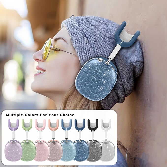 for AirPods Max case Cover,Anti-Scratch Ear Pad Case Cover/Ear Cups Cover/Headband Cover for AirPods Max. Clear Soft TPU and Silicone,Skin Scratch Proof.
