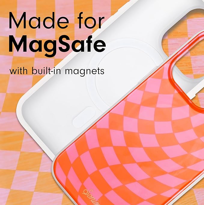 Sonix Case for iPhone 15 Pro Max | Compatible with MagSafe | 10ft Drop Tested | Checkered | Checkmate Pink