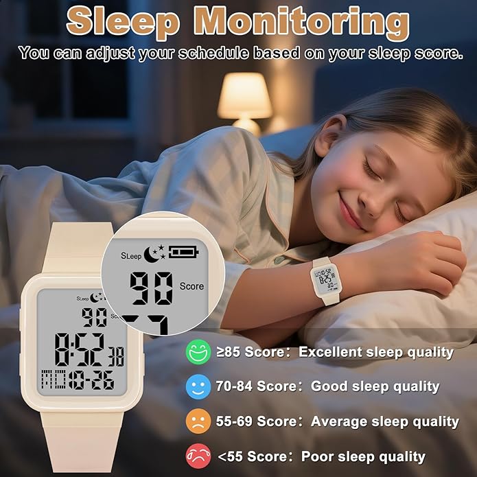 Edillas Digital Watch for Mens Womens, Fitness Tracker with EL Backlight No App/Phone Required, Sport Watch with Step Counter Pedometer Timer Vibration Alarm Clock, Sleep Monitor, Calorie, Distance