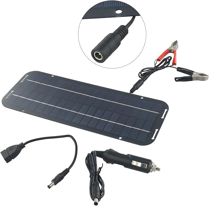 60W 12V Solar Panel Battery Charger for Caravan Car Van Boat, Solar Panel Kit Battery Maintainer Trickle Charger