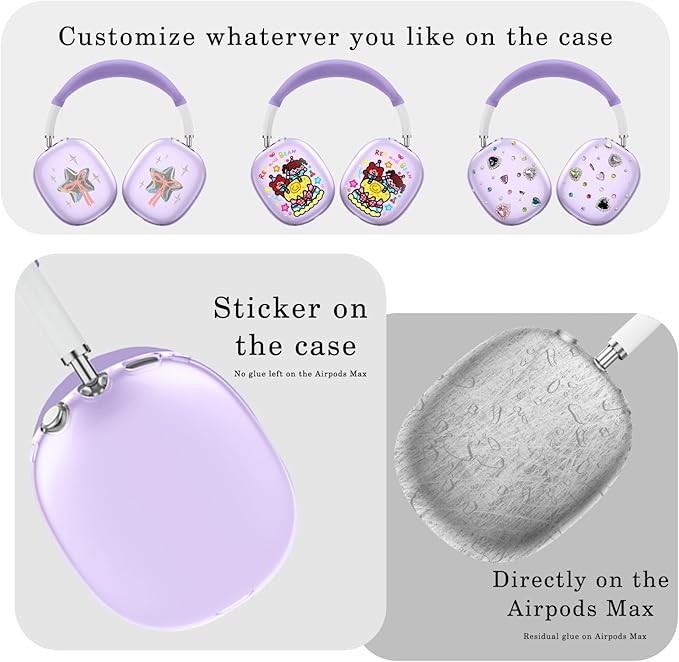 for AirPods Max case Cover,Anti-Scratch Ear Pad Case Cover/Ear Cups Cover/Headband Cover for AirPods Max. Clear Soft TPU and Silicone,Skin Scratch Proof.