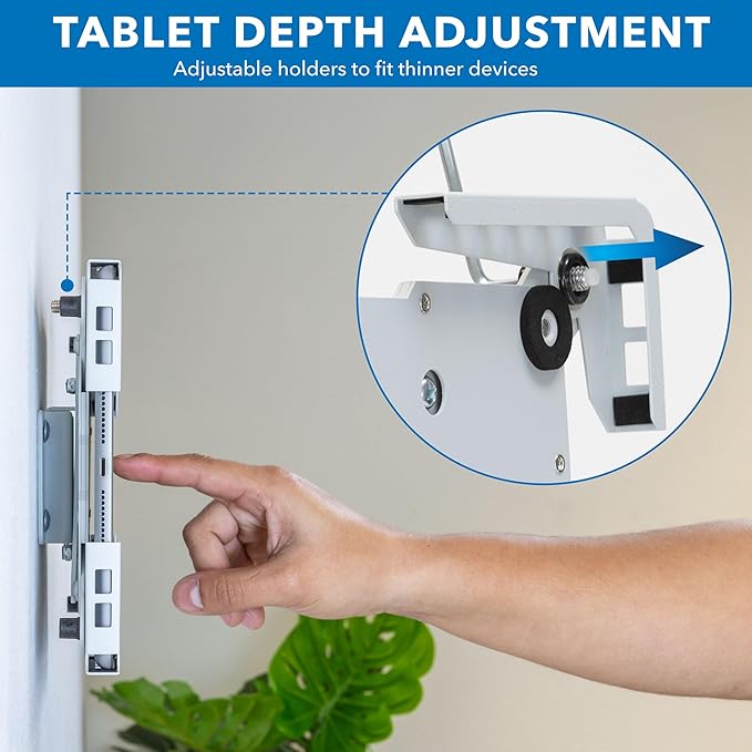 Mount-It! Universal iPad & Tablet Wall Mount Holder, Secure Steel Enclosure for 9.7–13.1 Inch Tablets, Wall or VESA 75x75 Mounting, Portrait or Landscape, Anti-Theft Tablet Mount for Office, Retail