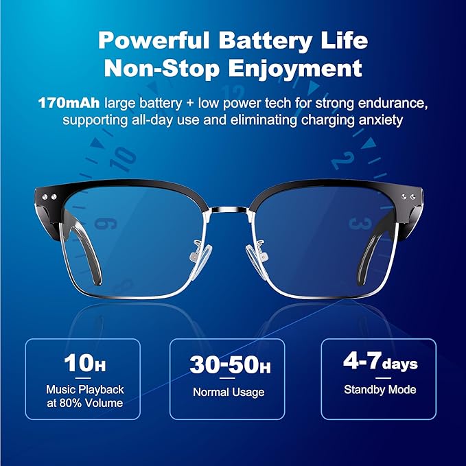 AI Smart Glasses for Women and Men, Bluetooth Sunglasses with Chat GPT and 164 Languages , Translation Glasses with Color-Change Lens, Music Playback & Hands-Free Calls, UV & Blue Light Protection