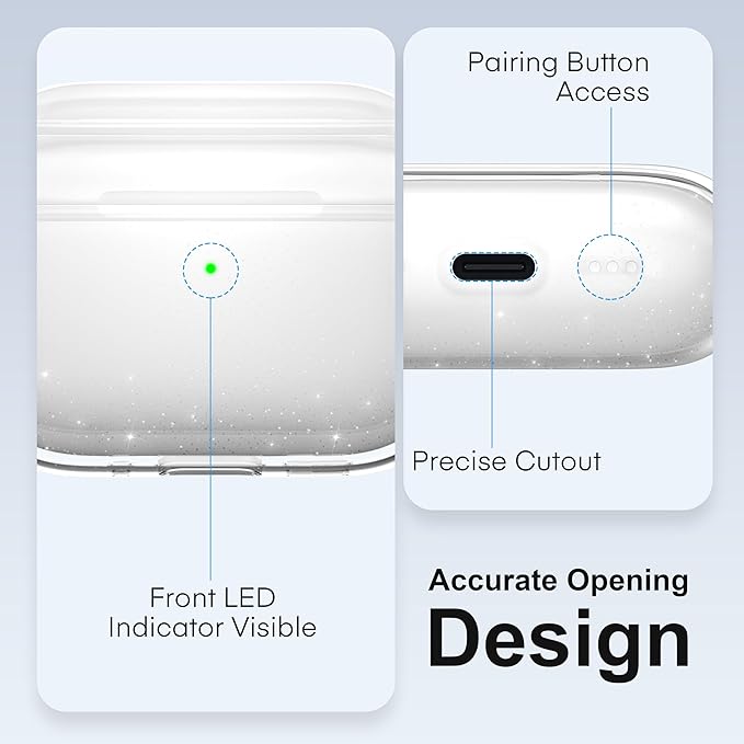 Valkit for Airpods Pro 3 Case Clear with Cleaner Kit | Soft TPU Airpods Pro 3 Generation Case | Protective Cover Shockproof | iPods Pro 3 Cases | for Air pods Pro Gen 3 2025(Clear Glitter)