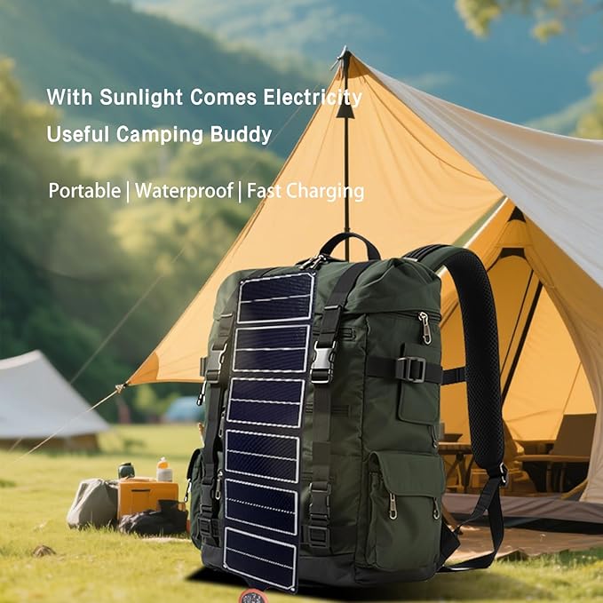 EYONGPV 14W Portable Foldable Solar Panel & Solar Charger with Croc-Eye USB-C Output, IP67 Waterproof Compact Solar Charger for Phones, Power Banks, Camping, Hiking, Backpacking