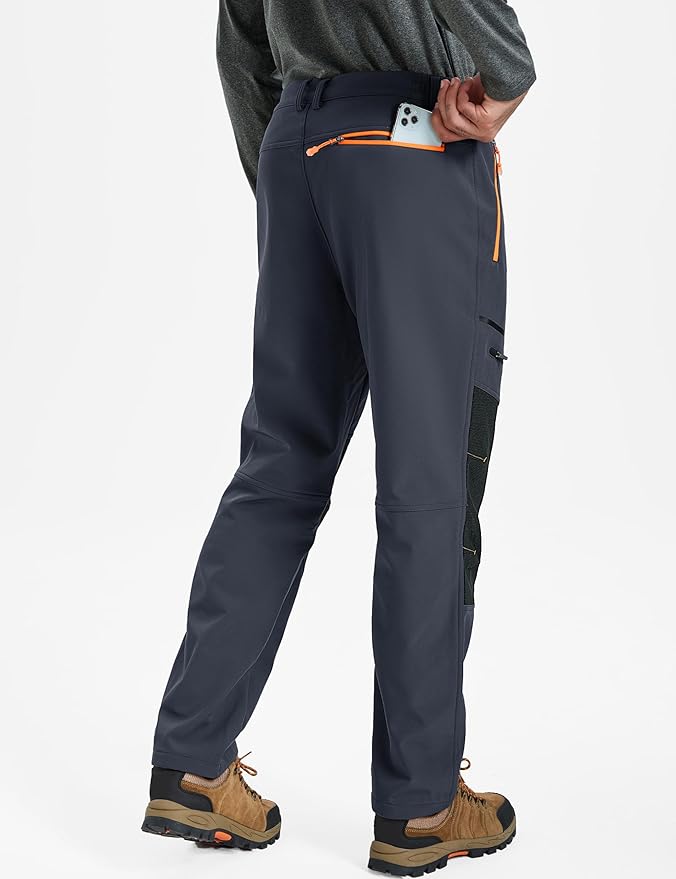 TACVASEN Men's Snow Ski Pants Fleece Lined Winter Pants for Men Water Resistant Thermal Snowboard Hiking Hunting Work