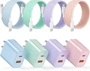 for iPhone 18/17/16 Pro Max/Duo Charger Fast Charging, 4-Pack Dual Port 20W
