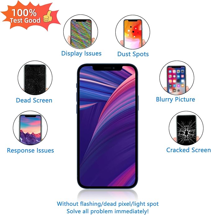 for iPhone 13 Screen Replacement 6.1 inch for A2482,A2631,A2635,A2633,A2634, 3D Touch LCD Screen Digitizer with Repair Tools+Waterproof Seal+Screen Protector