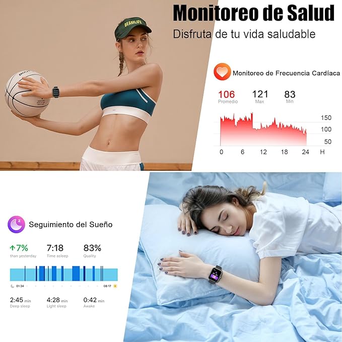 Smart Watch for Men Women (Answer/Make Call), 1.96" HD Fitness Tracker Running Watch, IP68 Waterproof,Pedometer, Sleep/Step/Activity/Heart Rate Monitor,110+ Sport Mode Smartwatch for iOS Android Phone