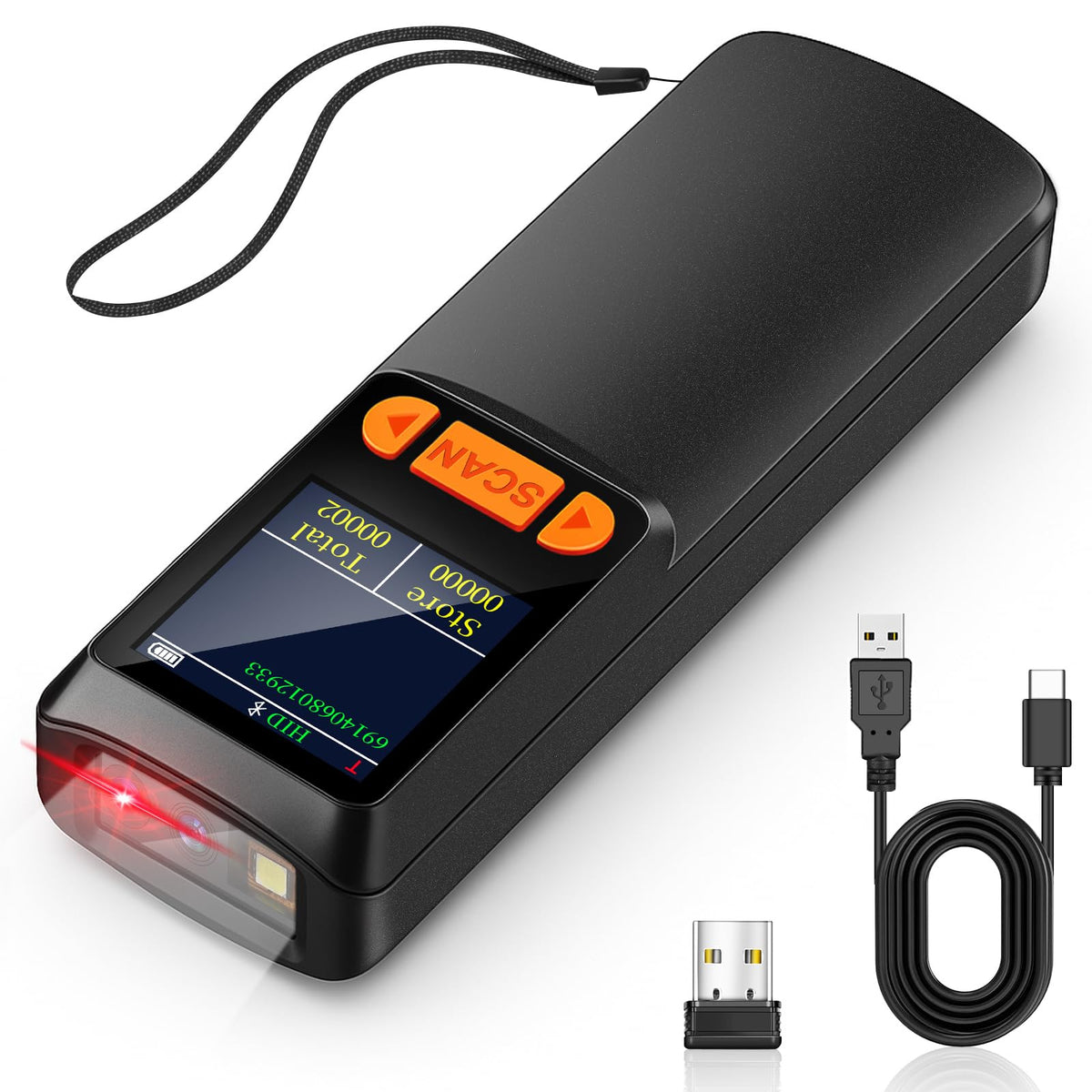 KUIIYER Mini Barcode Scanner, 2D QR 1D Bluetooth Wireless Bar Code Reader