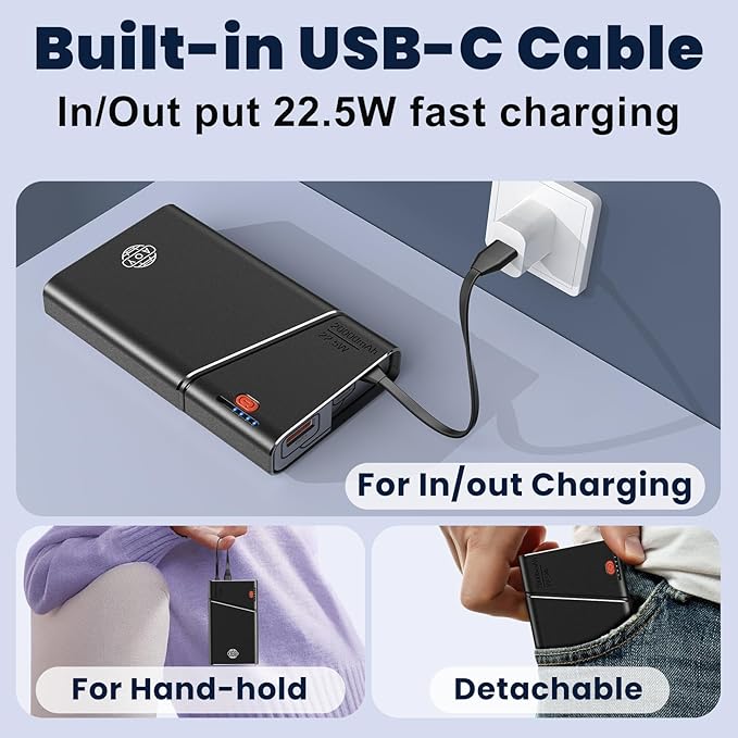 Portable Charger 20000mAh, 22.5W PD 3.0+QC 4.0 Super Fast Charging Power Bank, Cooler Aerospace Metal Case for iPhone 17 16 15 14, 13 Android, iPad, Samsung Google Tablet & More, Travel Essential