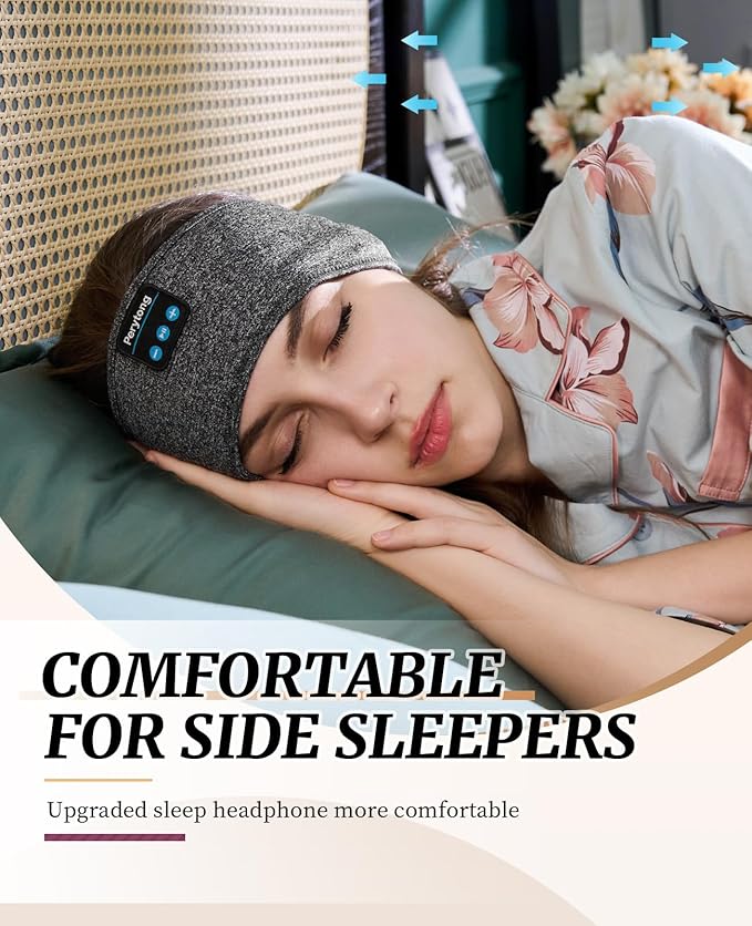 2-Pack Sleep Mask with Bluetooth Headphones & Sleep Headphones Headband Wireless, Ultra-Thin Stereo Speakers for Side Sleepers Perfect for Insomnia, Yoga, Air Travel, Meditation