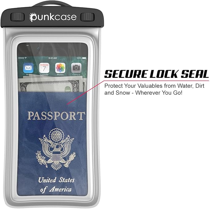 Waterproof Phone Pouch, PunkBag Universal Floating Dry Case Bag for Most Cell Phones incl. iPhone 8 Plus & Samsung Galaxy S9 | Perfect for Keeping Your Cellphone & Valuables Dry and Safe