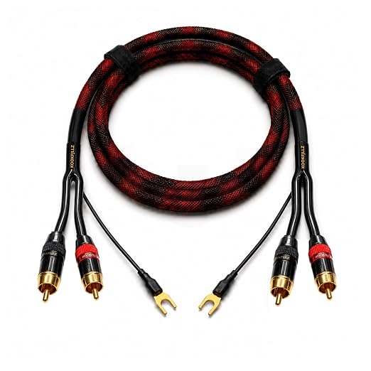 RCA Cable with Ground Wire for Turntable, 3.3 FT, 18AWG OFC Braided 2RCA Male Stereo Audio Cable, Gold-Plated Connectors for Preamp, Record Player, DJ Mixer, Amplifier