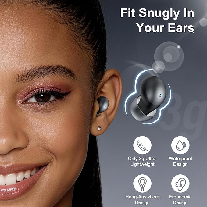 Sleep Earbuds Bluetooth 6.0 in Ear, 2026 Mini Sleep Headphones with Sleep Monitor and APP, Small Earplugs for Side Sleepers, 48H Playtime Sleep Earphones with Sleep Mode, Deep Black