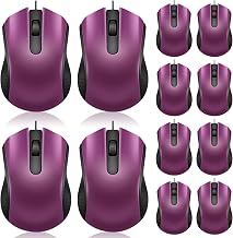 Hoteam 12 Pcs Wired Mouse Bulk, USB Ergonomic Computer Mice,Purple - Image 1