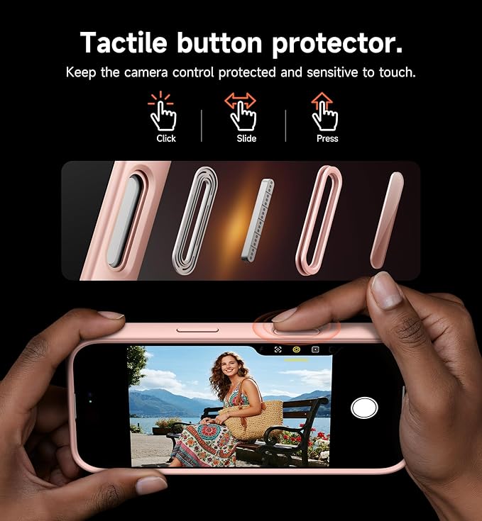 SURITCH for iPhone 17 Pro Case with Camera Control Cover, Camera Cover and Adjustable Kickstand, Compatible with MagSafe, Shockproof Bumper Protective Cases 6.3 Inch, Pink