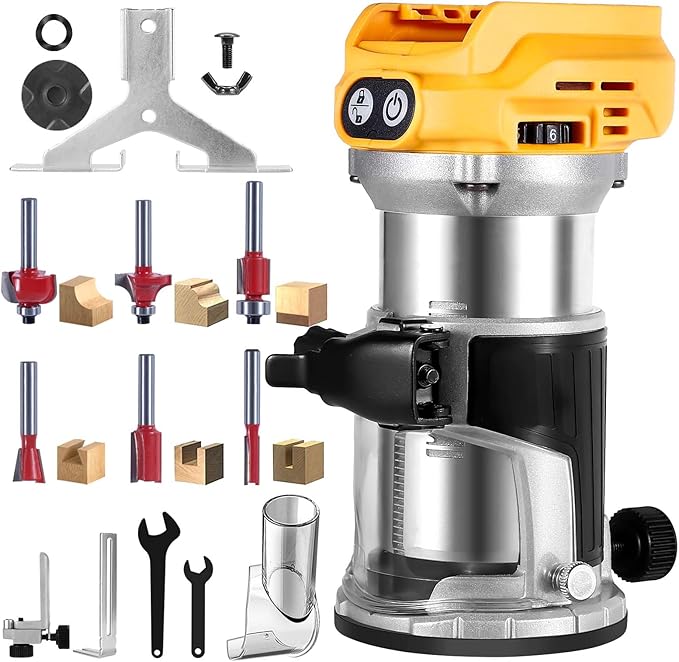 Cordless Trim Router Compatible with DeWalt 20V MAX Battery