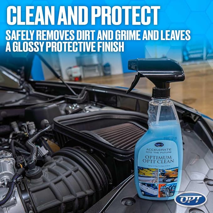 Optimum Opti-Clean Waterless Wash and Protect - Ready to Use Waterless Car Cleaning Spray and Polymer Protection (17 oz)