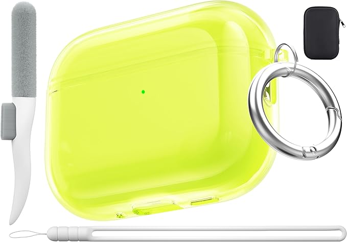 Valkit for Airpods Pro 3 Case Clear with Cleaner Kit | Soft TPU Airpods Pro 3 Generation Case | Protective Cover Shockproof | iPods Pro 3 Cases | for Air pods Pro Gen 3 2025(Clear Yellow)