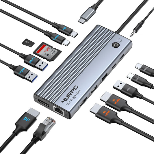 Laptop Docking Station 3 Monitor 4K, 14-in-1 USB C D | USB Hubs - Image 1