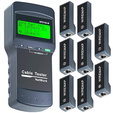 VXSCANNF8108M Ethernet Cable Tester, Len/Cont w/8Remotes, Cat5/6