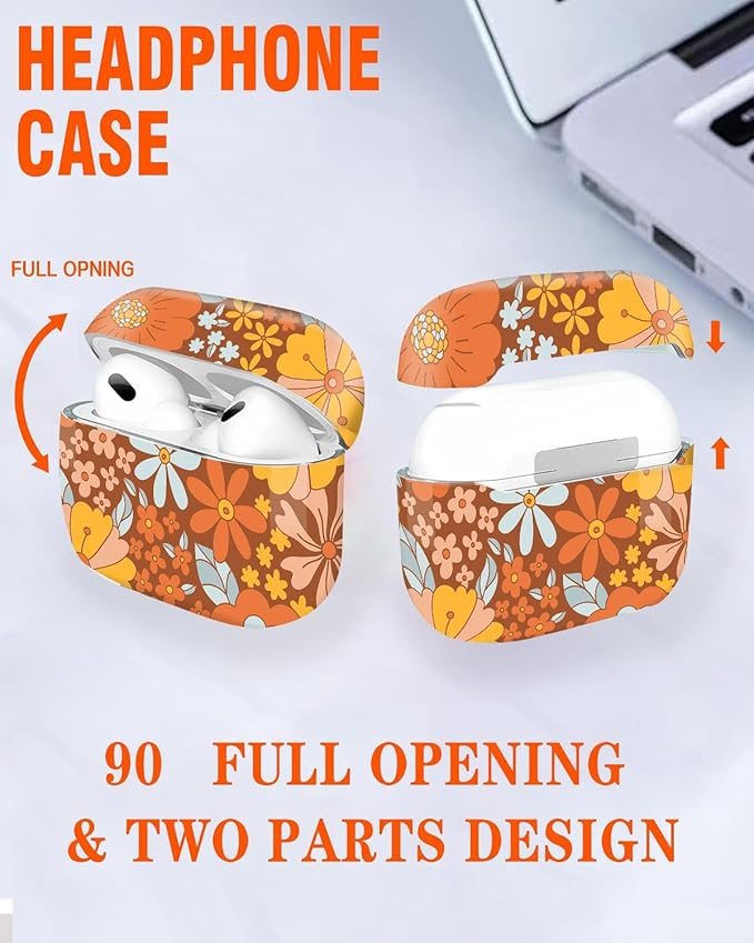 Compatible with Airpod Pro 2nd/1st Generation,Full Protection Cover for Women,Accessories Hard Case Portable & Shockproof for Airpod Pro 2nd Charging Case 2023/2022/2019(Bohemian Summer Bouquet)
