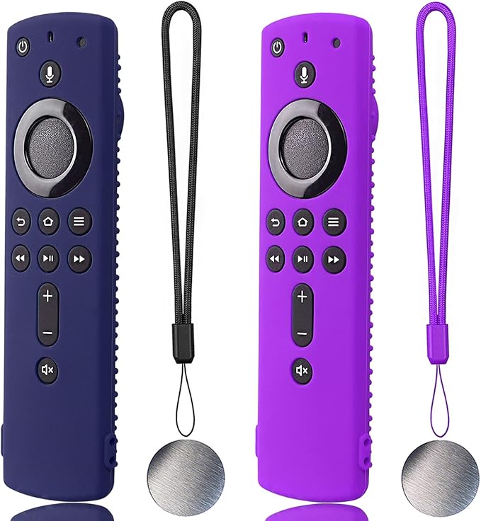 Fistick TV Remote Control Silicone Case - Magnetic, 4K Compatible, Midnight Blue+Purple