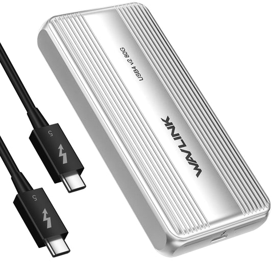 WAVLINK 80Gbps M.2 NVMe SSD Enclosure, Compatible Thunderbolt 5 & USB4 V2
