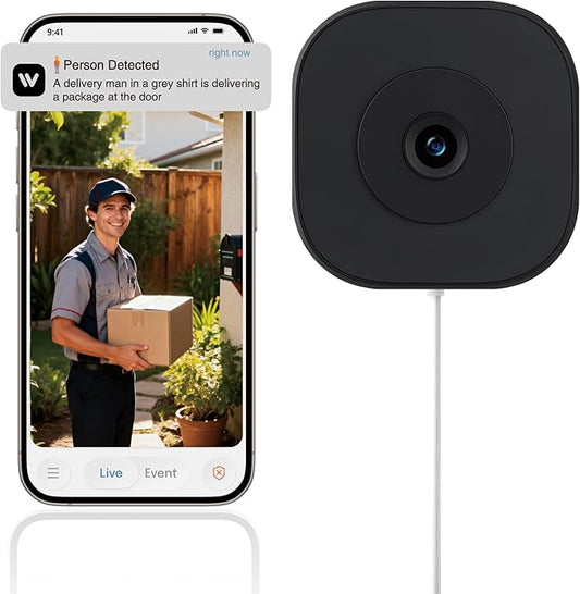 2K Window Camera,2.4G WiFi Only,Smart Window Security Camera with AI Motion Detection,Starlight Color Night Vision,911 Emergency Support,US Cloud Storage,24/7 Recording,Easy & Quick Install