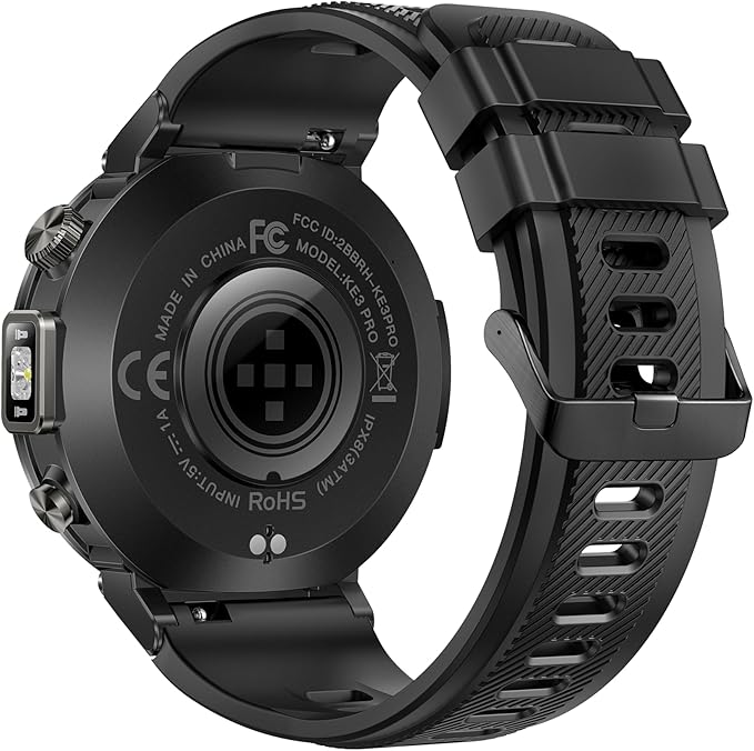 Military Smart Watches for Men Built-in GPS with LED Flashlight Compass, 3ATM Waterproof Rugged Tactical Smartwatch with Text and Call, 1.45" HD Fitness Tracker with HR SPO2 Monitor for iPhone Android