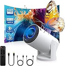Wireless Mini Projector with WIFI 6 and Bluetooth, 4K 1080P Support Portable Projector 180° Rotatable. 17"-130" Screen Video Projector. Compatible for Smartphone, Laptop, PC(Q5 mate) - Image 1