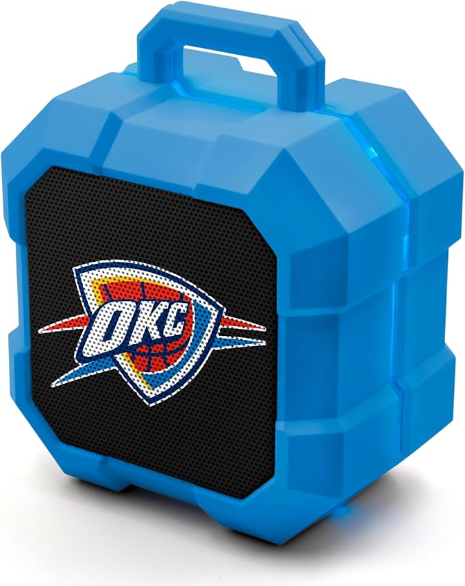 SOAR NBA Shockbox LED Wireless Bluetooth Speaker - Water Resistant IPX4, 5.0 Bluetooth with Over 5 Hours of Play Time - Small Portable Speaker - Officially Licensed NBA, Perfect Home & Outdoor Speaker