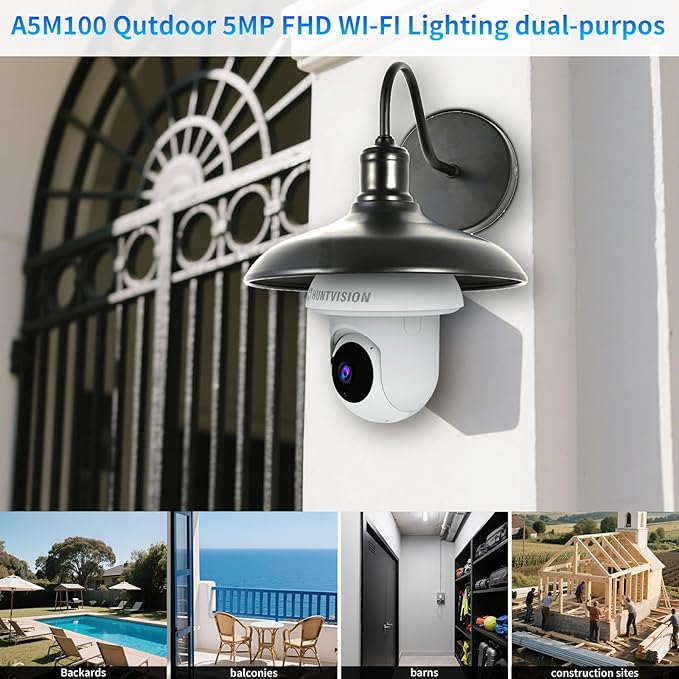 Light Bulb Camera, E3LT Wireless Security Camera 3MP Full HD, 360° View, 2.4G WiFi, Two-Way Talk, Color Night Vision, Compatible with Alexa/Google Home
