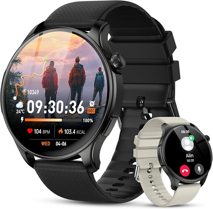 Smart Watch for Men Women Answer/Make Call: Military Smart Watches for Men Fitness Tracker Smartwatch for Android Phones iPhone Compatible Samsung Watches Heart Rate Sleep Monitor IP68 Waterproof