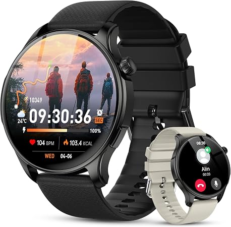 Smart Watch for Men Women Answer/Make Call: Military Smart Watches for Men Fitness Tracker Smartwatch for Android Phones iPhone Compatible Samsung Watches Heart Rate Sleep Monitor IP68 Waterproof