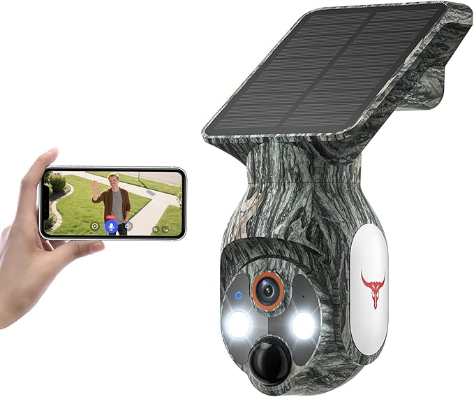 1080P Solar Security Cameras Wireless Outdoor, 360° View Pan/Tilt 2.4Ghz WiFi Outside with Color Night Vision, Easy to Install, Real-Time Alerts, Cloud Storage, 2-Way Audio (Wi-Fi)