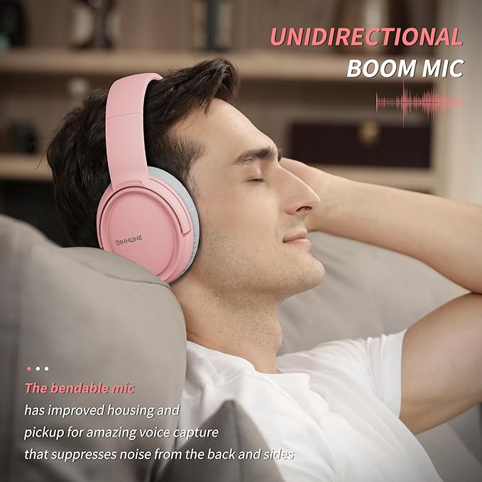 BINNUNE Wireless Gaming Headset for Ps5, Ps4, PC - 2.4GHz Low-Latency USB Dongle & Ultra Stable Gaming Headphones with Flip Microphone, 40-Hr Battery Gamer Headset for Switch, Laptop, Mobile, Mac