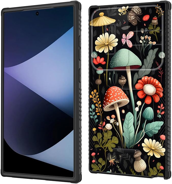 for Galaxy S26 Ultra Case Built in Slide Camera Lens Cover,Heavy Duty Shockproof Protection Dual Layer Case for Samsung Galaxy S26 Ultra 6.9" 2026,Mushroom Forest