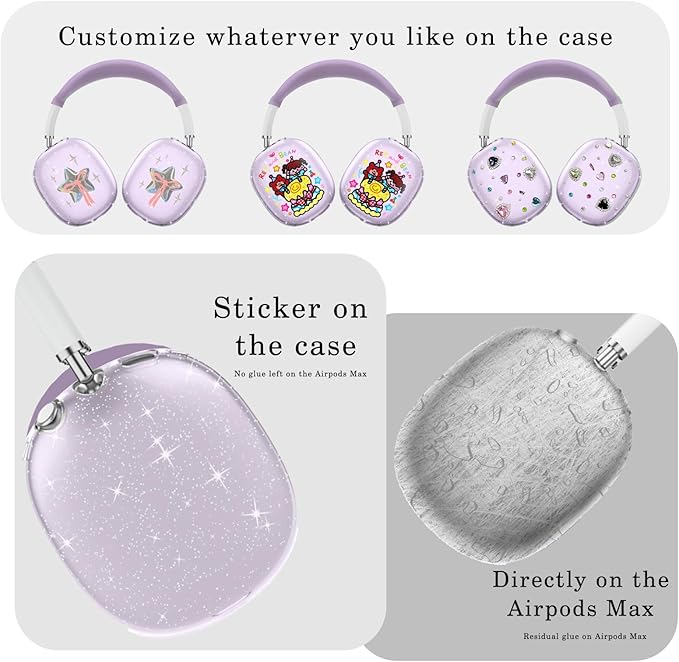 for AirPods Max case Cover,Anti-Scratch Ear Pad Case Cover/Ear Cups Cover/Headband Cover for AirPods Max. Clear Soft TPU and Silicone,Skin Scratch Proof.