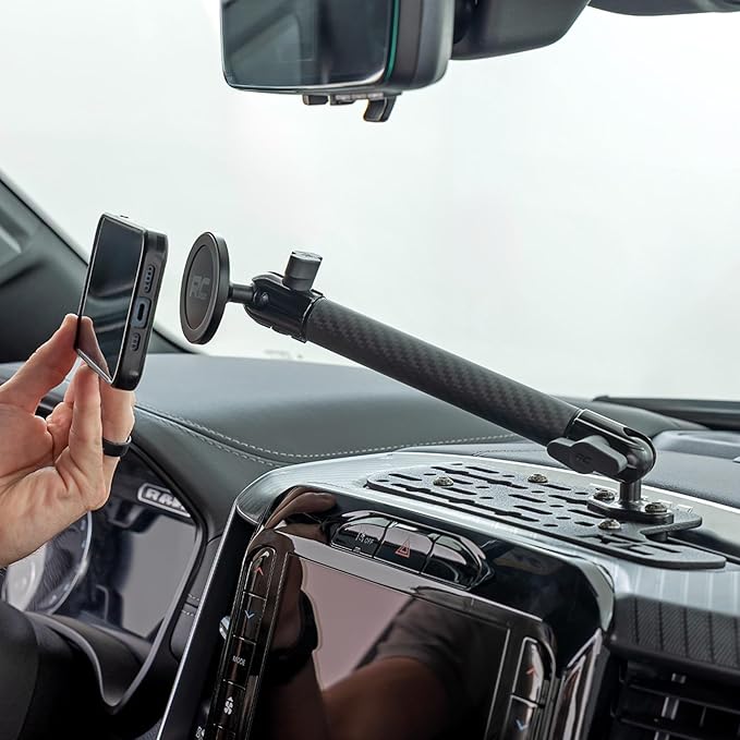 Rough Country Accessory Dash Mount for Ram 1500 (2019??026 w/ 12" Touchscreen) - Phone & Device Mount w/ 10" Arm, Works with MagSafe Devices