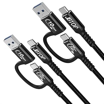 Long USB a to c Cable 20Gbps[10ft 2Pack],2-in-1 USB 3.1 CarPlay Cable