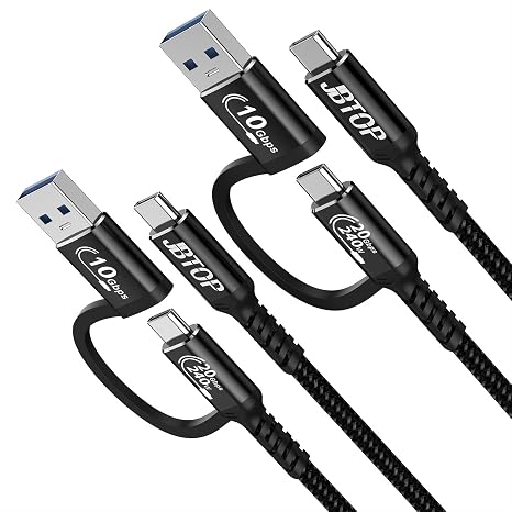 Long USB a to c Cable 20Gbps[10ft 2Pack],2-in-1 USB 3.1 CarPlay Cable