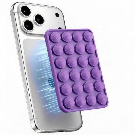 Purple octo budyy Silicone Suction Phone Case Mount, Hands-Free Phone Accessories Holder for Selfies and Videos Trending TikTok Items for iPhone, Silicon Adhesive Smartphones Stand Sticky