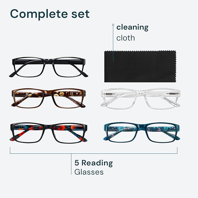Gaoye 1.0 Professional Reading Glasses for All Day - Computer Readers with Blue Light Protection - Value Pack