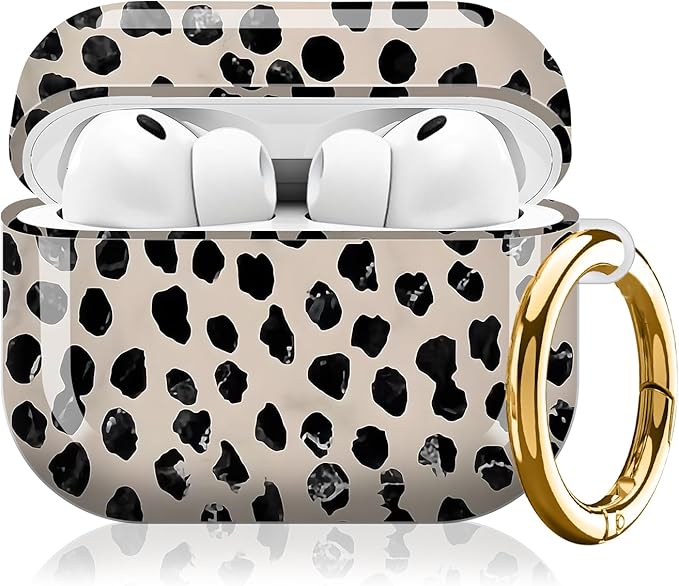 Compatible with AirPod Pro 3 (2025),Cute Case Cover for Women & Men, Full Protection Shockproof Hard Case with Keychain, Wireless Charging Case Accessories(Cute Polka Dots)