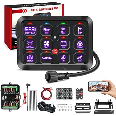 Nilight 12 Gang Switch Panel Relay System w/APP Control Automatic Dimmable