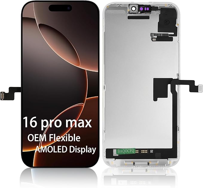 OEM-Grade Quality for iPhone 16 pro max Screen Replacement, Promotion 120Hz AMOLED Display,6.9 inch Featuring 3D Touch LCD Display – Complete Repair Kit with Tools, with Light Sensor Flex