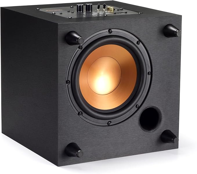 Klipsch Reference R-8SW Surround Subwoofer, 150 Watts Peak Power (Brushed Black Vinyl, 8-Inch)