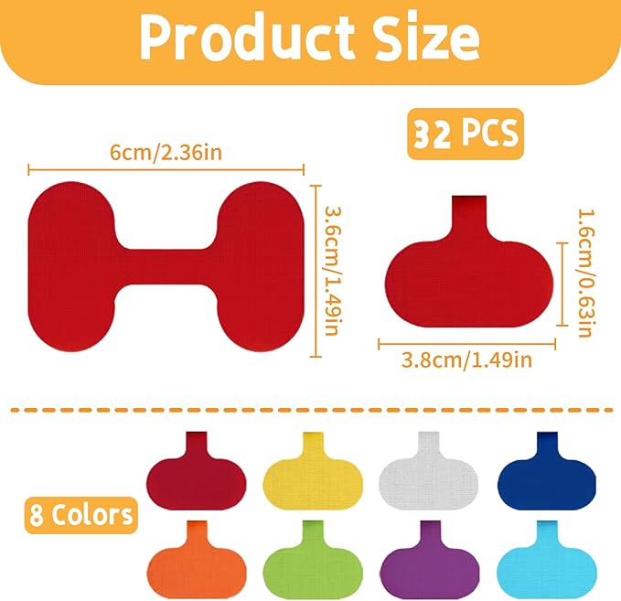 Cable Lables Tags: 32 Pcs Multi Color Write On Cord Tags Wire Organizer Ties for Cable Management and Identification